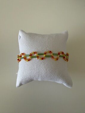 Handcrafted Beaded Bracelet - Yellow & Green